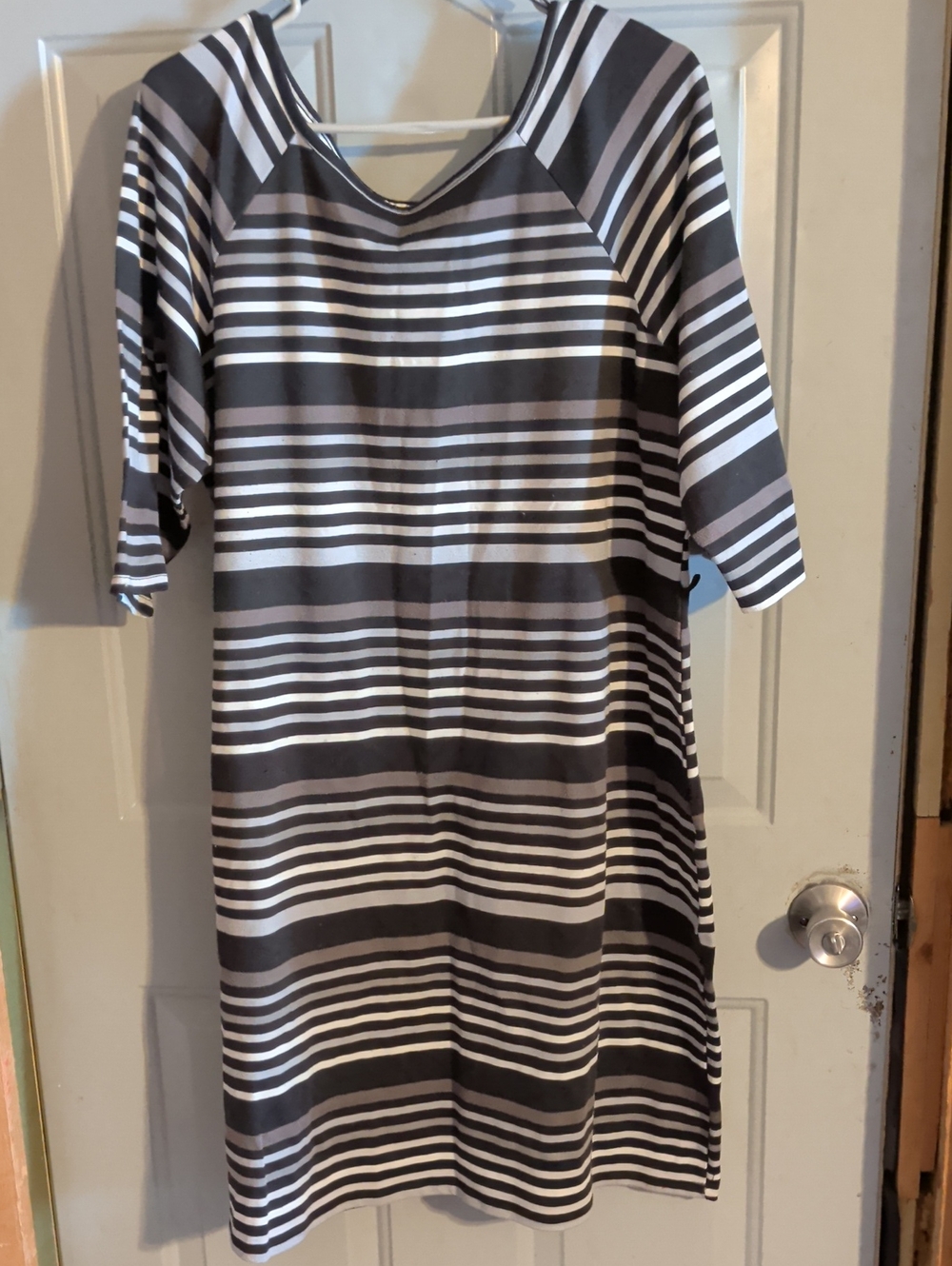 Olivia Matthews Black and White Striped Dress